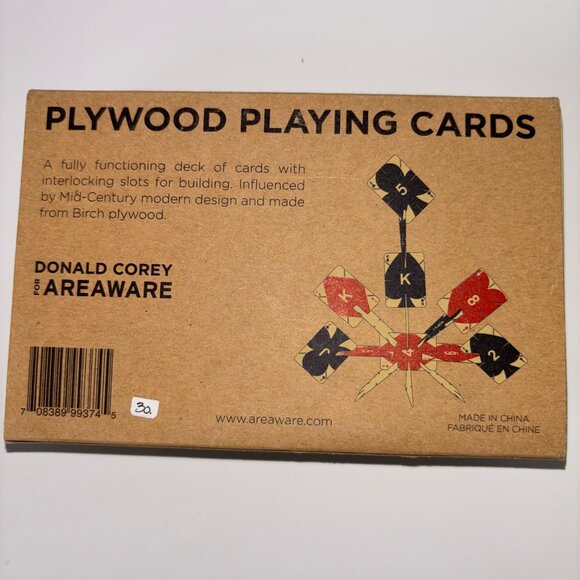 Donald Corey Areaware Plywood Playing Cards – Birch Wood Deck – New in Box - Picture 10 of 11